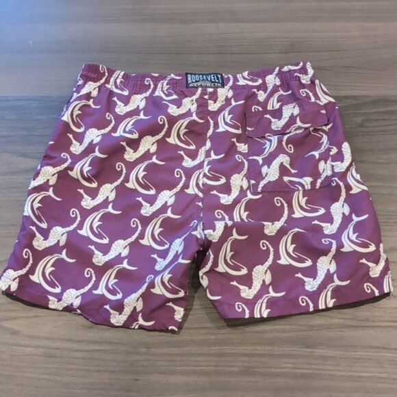 Roosevelt Del Mar Republic Swim Trunks Seahorse Dolphin Print - Picture 9 of 12